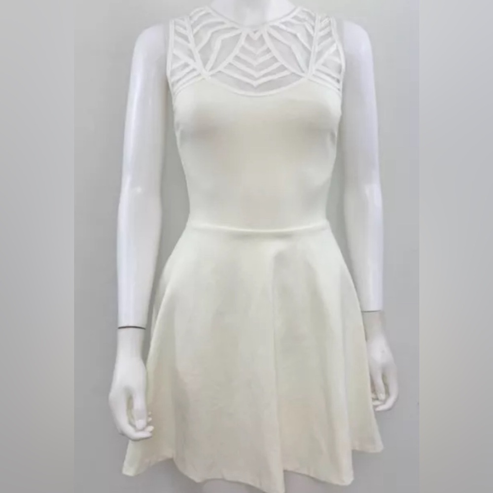 White skater lace dress